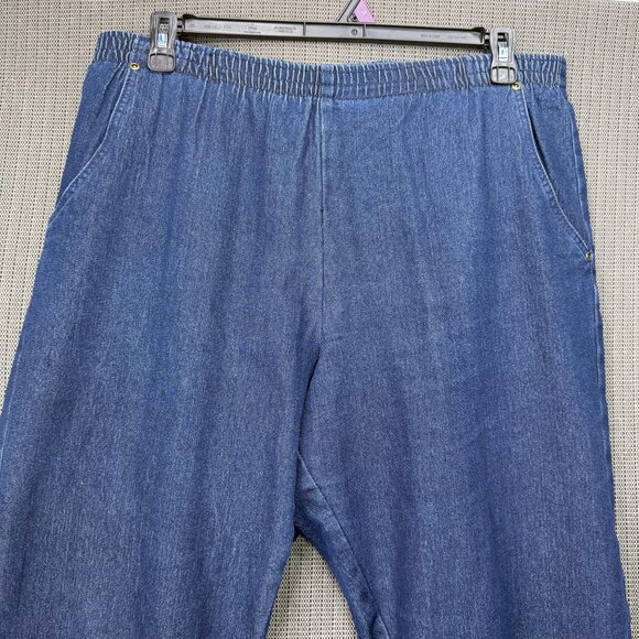 Hasting & Smith Womens Size XL Blue Elastic Waist Denim-Style Pants Relaxed Fit - Picture 9 of 9